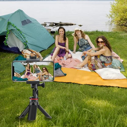 GeeRic Mini Tripod Compatible with DJI OSMO Pocket 4/3, Stable Portable Pocket Stand, Desk Small Handheld Selfie Stick with 1/4" Screw - color: Black