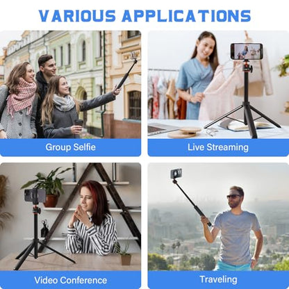 Phopik 56" Magnetic Tripod for iPhone,Phone Tripod MagSafe Compatible with iPhone/Android,GoPro, DJI Osmo Pocket 3,Protable Selfie Stick Tripod for Vlogging, Video Recording,Travel Content Creators - size: SS25