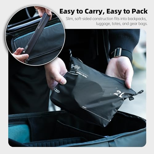 AMBITFUL AP-01 Water-Resistant Organizer Pouch, Ultra-Light Travel Storage Bag for Camera Accessories, Cables, Toiletries and Outdoor Gear (M（2L）) - size: M（2L）