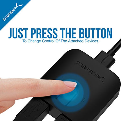 SABRENT USB 3.0 Sharing Switch for Multiple Computers and Peripherals LED Device Indicators (USB-SW30) Black - size: 1 Count (Pack of 1)