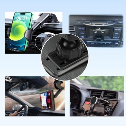 4PCS Tightening Nut with 4 Button Lock Replacement 17mm Ball Joint Mount Socket for Carplay Screen Phone Holder Backup Camera Monitor GPS Car Auto Stereo