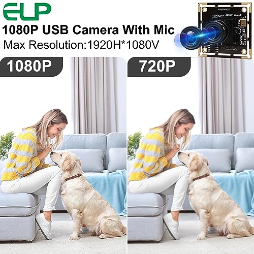 ELP 3.6mm Lens Raspberry Pi 1080P H.264 Microphone PC Web USB Security Camera for Computer Mini UVC USB2.0 Video Audio Webcam Board 2MP CMOS AR0330 Lightburn Laser Camera for Laptop - size: 3.6mm lens