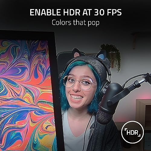 Razer Kiyo Pro Webcam for Streaming, Gaming, Video Calls: Full HD 1080p 60FPS - Adaptive Light Sensor - HDR Enabled - Wide Angle Lens with Adjustable FOV - Works with OBS, Xsplit, Twitch, Zoom, Teams