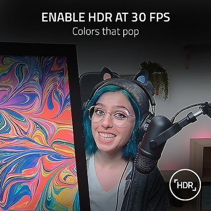 Razer Kiyo Pro Webcam for Streaming, Gaming, Video Calls: Full HD 1080p 60FPS - Adaptive Light Sensor - HDR Enabled - Wide Angle Lens with Adjustable FOV - Works with OBS, Xsplit, Twitch, Zoom, Teams