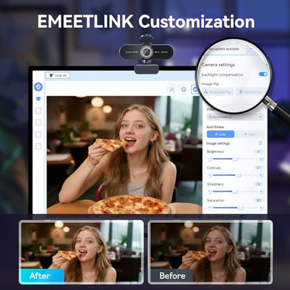 EMEET C60E 4K Webcam for Streaming & Gaming – PDAF Autofocus, Dual Mics, Live Streaming Camera with Auto Light Correction, Plug & Play USB Webcam for PC & Mac - style: Single-Camera w/ PDAF