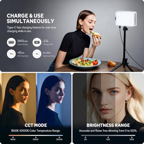 Godox C30R RGB Camera Light Panel 30W, Portable Led Camera Video Light Panel w/Diffusion, 1800K~10000K, Fast Rechargeable, Ultra Bright, Full Color LED DSLR Lighting for Photography & Video YouTube - color: C30R