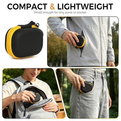 Small Hard Carrying Case for Kodak CHARMERA Keychain Digital Camera, Waterproof Protective Storage Pouch for Mini Keychain Camera Accessories, with Mesh Pocket & Sturdy Metal Hook (Black)