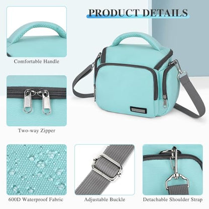 G-raphy Camera Bag Case Compact Lightweight Shoulder Crossbody Sling Photography Bags for Nikon Canon Sony DSLR SLR Mirrorless with Removal Straps Mint - color: Mint