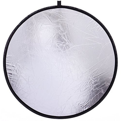 5 in 1 Photo Video Reflectors 12 inch (30cm) Collapsible Multi-Disc Light Round Photography Reflector with Bag -Translucent, Silver, Gold, White and Black - size: 12"/30cm