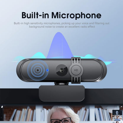 1080P Webcam with Microphone for Video Calling/Meetings/Teaching, HD 30fps Web Camera with Sliding Privacy Cover, USB-A Cable, for Zoom/Skype/Facetime, Laptop/Desktop/PC