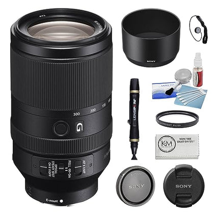 Sony FE 70-300mm f/4.5-5.6 G OSS Lens Bundled with 72mm UV Filter + 5-Piece Camera Cleaning Kit + Cleaning Lens Pen + Lens Cap Keeper + Microfiber Cleaning Cloth (6 Items) - size: Lens + Starter Kit