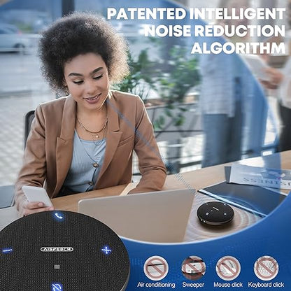 M4 Bluetooth Speakerphone Conference Microphone with AI Noise Reduction Full-Duplex AI Transcription USB Speakerphone 360° Voice Pickup Conference Speaker Home Office for Teams/Zoom, Black - color: M4 Black, style: M4 Omnidirectional Speakerphone