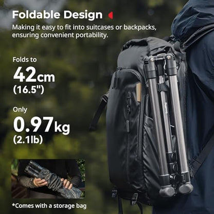 SMALLRIG 74.8"/ 6.23 ft Adjustable Light Stand Photography, Max Load 8.8 lb, Compact Lighting Tripod Stand for Softbox, Flashlights, Ring Light, LED Video Lights, COB Light, Folded Size 16.5" - 5475