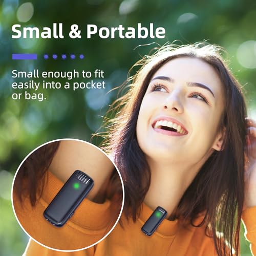 2-in-1 Wireless Lavalier Microphone for iPhone iPad with Charging Case - Mini Microphone Lapel Mic for Video Recording - Tiny Clip on Phone Mic for Podcast Camera Vlogging YouTube Tiktok - style: 2 in 1 Wireless Lavalier Microphone