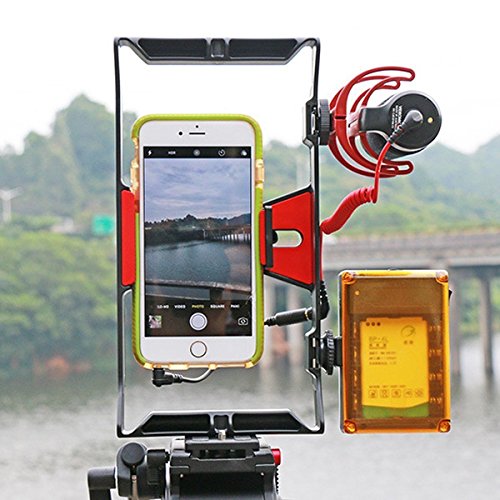 FocusFoto Smartphone Video Rig Camera Cage Mount Holder Stabilizer Handle Grip for 4~7 inch Mobile Cell Phone iPhone Filmmaking Professional Videomaker for iPhone Xs Max X 8 Plus Huawei P20 mate20 PRO