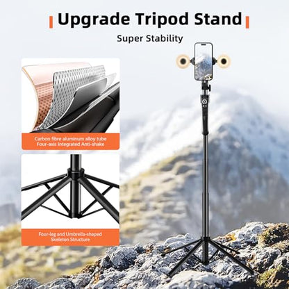 Auto Face Tracking Selfie Stick Tripod for iPhone with Light 360 Rotation that Follows Your Movement 70.9" Camera Tripod Stand with Remote for Content Creator Vlog Live Stream Video Recording - style: A-Auto Face Tracking Tripod with 2 Ring Light
