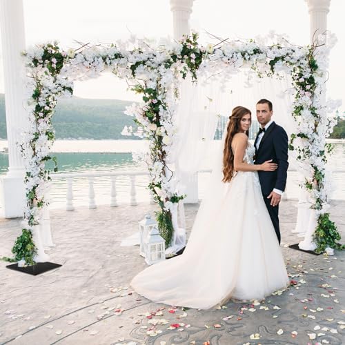 EMART 7x20ft(HxW) Photography Backdrop Stand for Parties, Adjustable Pipe and Drape Background Support Frame Kit with Heavy Duty Metal Steel Base, Photo Back Drop Holder for Birthday Wedding - Black - size: 7×20ft