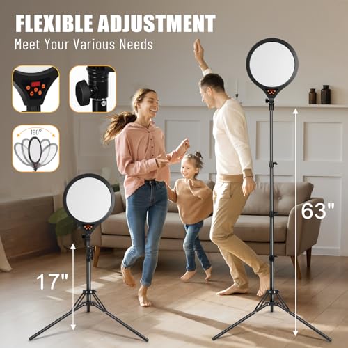 Ring Light with Stand, 14" Professional Ring Light Tripod for iPhone, Adjustable Height for Video Recording Photography Live Streaming Content Creation TikTok YouTube, Black - size: 14inch Black