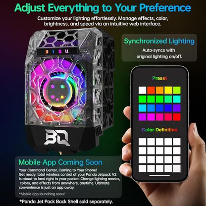 BIQU Panda Jet Pack V2.0 Transparent Shell with RGB Light Upgrade Print Head for Bambu-Lab P1P/P1S/X1C/X1E 3D Printer - size: Panda Jet Pack V2 Transparent
