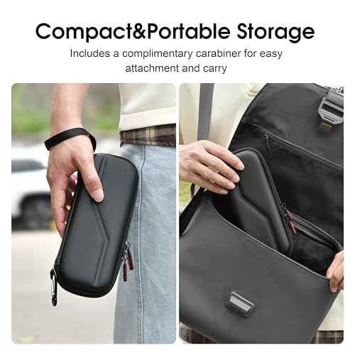 Osmo Pocket 4 Carrying Case for DJI OSMO Pocket 4 3 Accessories For Xtra Muse Portable PU Storage Small Protector Hard Bag Protective With Carabiner & Wrist Strap