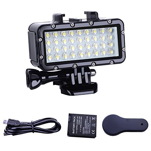 Suptig Diving Light High Power Dimmable Waterproof LED Video Light Fill Night Light Diving Underwater Light Waterproof 147ft for Gopro Mission Hero 13/Hero 12/11/10/9/8/7/6/5/5S/4/3+ DJI osmo Action