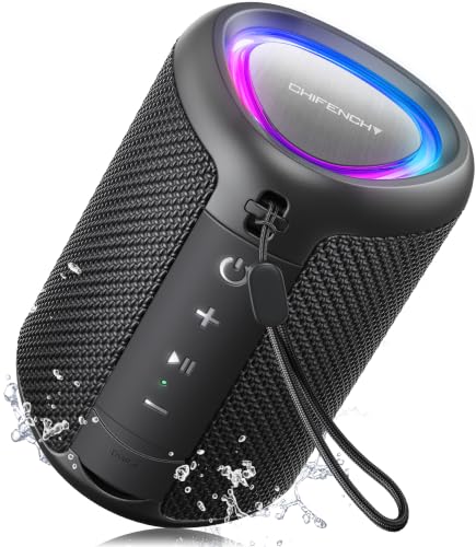 Portable Bluetooth Speaker Beach Essentials: IPX5 Waterproof for Outdoor/Powerful HD Sound/Dynamic Light/All Day Playtime/Wireless BT 5.3/TWS Pairing, Travel|Camping|Pool Accessorie, School Supplies - color: Black
