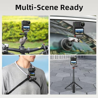 BRDRC Quick Release Mount for DJI Nano/Action 6 / Xtra Atto, Aluminum Alloy Magnetic Expansion Adapter with Go Pro & 1/4 Inch Screw Adapter for DJI Osmo Nano/Action 6 / Xtra Atto Accessories