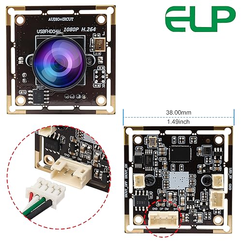 ELP 170degree Fisheye Raspberry Pi 1080P H.264 Microphone PC Web USB Security Camera for Laptop Wide Angle Mini UVC USB2.0 Video Audio Webcam Board 2MP CMOS AR0330 Lightburn Laser Camera for Computer - size: 170degree lens