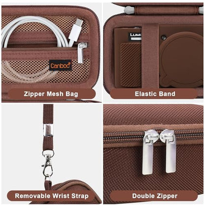 Canboc Case for Panasonic LUMIX ZS99 Point and Shoot Camera, Hard Carrying Case + ZS99/ TZ99 Soft Silicone Protective Cover with Removable Lens Cover, Brown (Case Only) - color: Brown