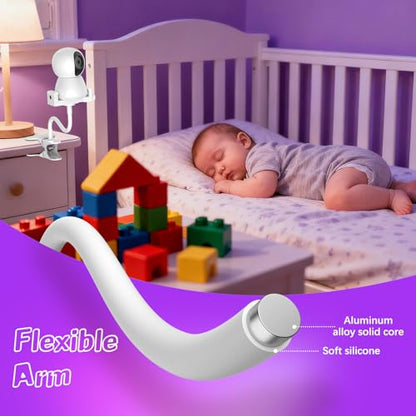 Baby Monitor Mount - Universal Adjustable Monitor Flex Stand for Hello Baby, Nanit Pro, Infant Optics, VTech & Most Baby Monitors - Detachable Arm Camera Clip Mount with Cute Stickers for Crib - size: Monitor Mount + Sticker Pack