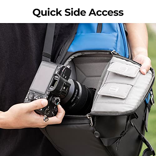 K&F CONCEPT Camera Backpack, Camera Bags for Photographers Large Capacity Camera Case with Raincover,15-15.6 Inch Laptop Compartment Compatible for Canon/Nikon/Sony/DJI Mavic Drone(Backpack 20L) - color: 05-blue