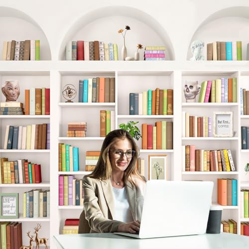 Bookshelf Bookcase Backdrop Library Backdropoffice Background 7 * 5ft | Bookshelf Bookcase Backdrop Home Office Meeting Video Conference Decor Calls Video Recording Photo Props