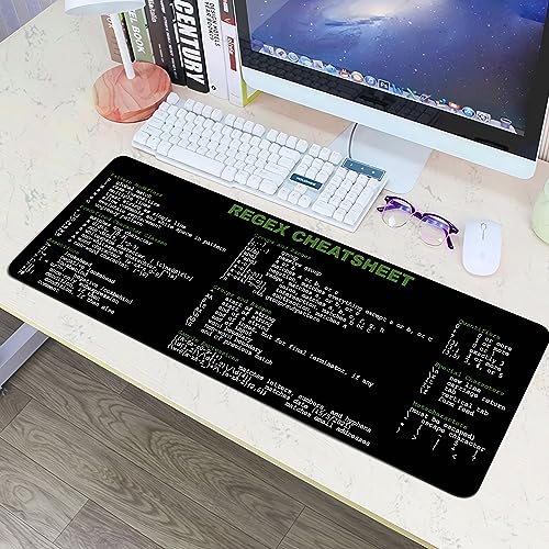 Developer, Programmer, IT Admin Quick Reference Extra Large Mouse Pad Regex Cheat Sheet Desk Mat for Sys Admin, Gift for Architect Office Desk Mat KMH - color: Regex