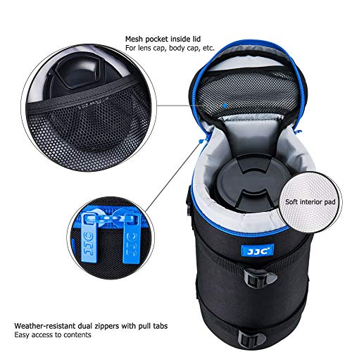 JJC Deluxe Lens Case Pouch Bag for Sigma 150-500mm f/5-6.3 DG OS HSM, Canon RF 800mm f/11 IS STM, Nikon AF-S NIKKOR 200-500mm f/5.6E ED VR & More Lenses Below 4.9'' x 11.4''(D x L) - size: XXXXL Size
