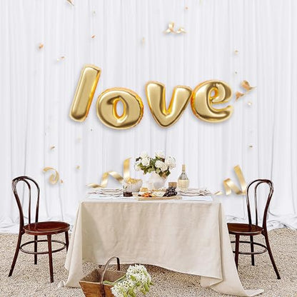 MEETSKY 10 feet x 10 feet White Backdrop Curtains Valentine's Day Birthday Party Wedding Backdrop,White Photography Rod Pocket Drapes Polyester Fabric Curtain for Baby Shower,5ft x 10ft,2 Panels - color: White, size: 60"W x 120"L (Pack of 2)