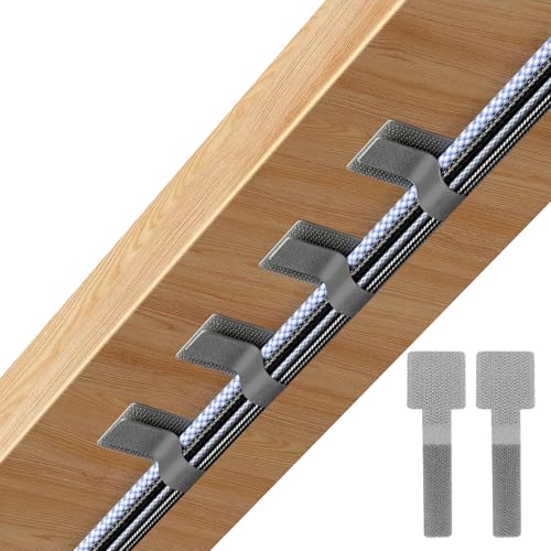 Cable Management Under Desk Cord Organizer, Cable Organizers for Cords, Hook and Loop Cable Ties, Adhesive Wire Straps, Reusable Cord Holder for Electronics & PC, Home & Office Essentials (40)