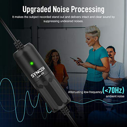 Lavalier Microphone, Wired Clip On Lavalier Lapel Microphone with 8M Cable, Omnidirectional Recording Microphone with Noise Reduction, 3.5mm for iPhone Camera Video Interview