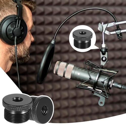 4 Pcs Mic Stand Adapter Microphone Stand Adapter 1/4 Female to 5/8 Male Screw Adapter Thread Tripod Screw Adapter for Microphone Stand Mount to Camera Tripod