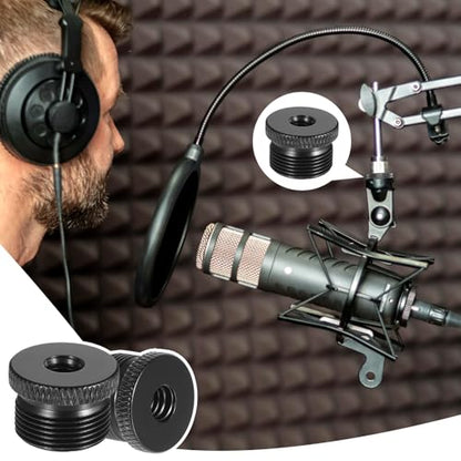 4 Pcs Mic Stand Adapter Microphone Stand Adapter 1/4 Female to 5/8 Male Screw Adapter Thread Tripod Screw Adapter for Microphone Stand Mount to Camera Tripod
