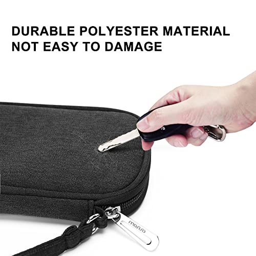 MOSISO Electronic Organizer Cable Case, Portable External Carrying Case Storage Bag with Handle Compatible with MacBook Power Adapter, Wireless Mouse, Cables, Earphones, USB Flash Disk SD Card, Black