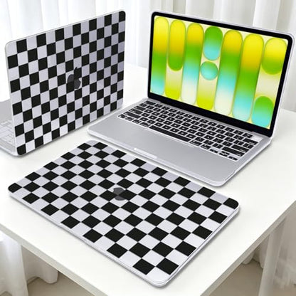 Hard Case for 2026 MacBook Neo 13 A18 Pro A3404 Full Protection Kit with Keyboard Cover Screen Protector Dust Plugs Webcam Cover, Classic Checkered Grid - color: Classic Checkered Grid