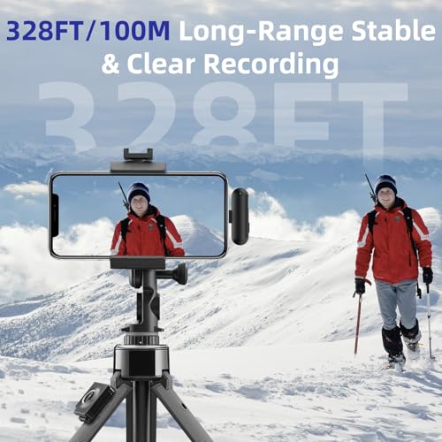 NPTCL Mini Wireless Microphone USB C for iPhone 17 16 15 iPad Android Phone | AI Noise Cancelling Clip on Lavalier Mic, 35H Charging Case, 328Ft Transmission for Video Recording Vlogging Podcasting