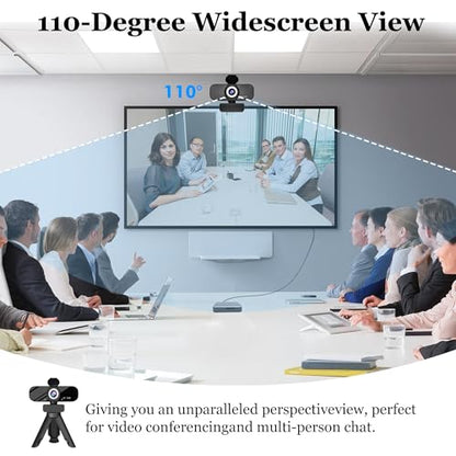 1080P Full HD Webcam with Built-in Microphone and Rotatable Tripod, Privacy Cover, for Desktop PC or Laptop Computer-Style1