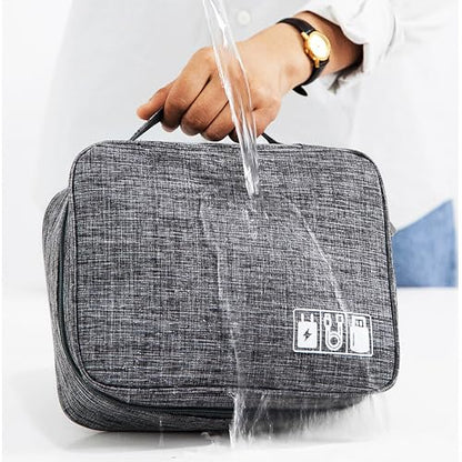 Organizer Case Small Electronic Devices USB Charger Accessories Mouse Phone Cable SD Power Bank Earphone - color: Large-Sky Blue