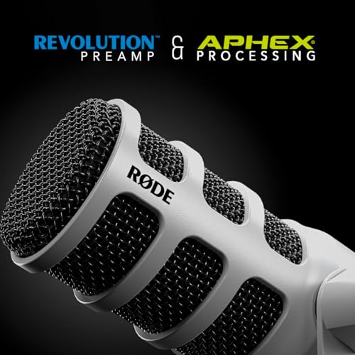 RØDE PodMic USB Dynamic Broadcast Microphone with XLR and USB Connectivity for Podcasting, Streaming and Content Creation (White) - color: PodMic USB White