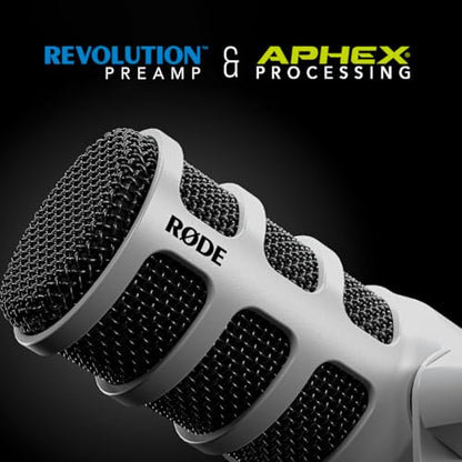 RØDE PodMic USB Dynamic Broadcast Microphone with XLR and USB Connectivity for Podcasting, Streaming and Content Creation (White) - color: PodMic USB White
