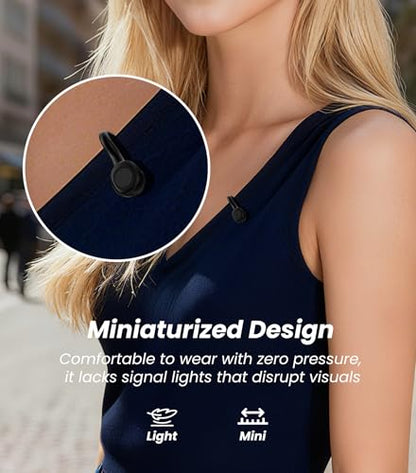 Tisino mini Wireless Lavalier Microphone for iPhone 15,16/Android/Tablets/PC with USB C Plug, Noise Reduction Clip-on Lapel Mic with Charging Case for YouTube, TikTok, Vlog, Podcast, Interview - color: Black