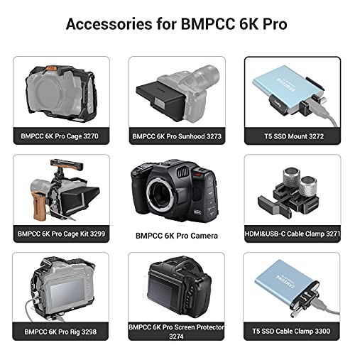 SmallRig Universal SSD Mount for Samsung T5/T7, for SanDisk | External SSD Mounts, for Samsung T5/T7, for SanDisk SSD T5/T7, Compatible Cage for BMPCC 6K Pro