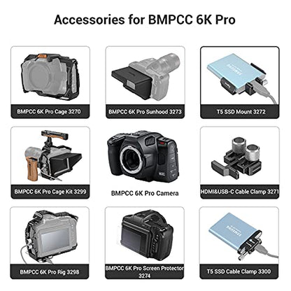 SmallRig Universal SSD Mount for Samsung T5/T7, for SanDisk | External SSD Mounts, for Samsung T5/T7, for SanDisk SSD T5/T7, Compatible Cage for BMPCC 6K Pro