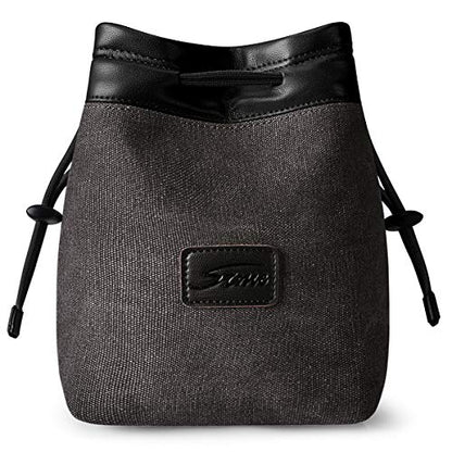 S-ZONE Soft Camera Bag DSLR Insert Handbag Drawstring Lens Case | Water-resistant Canvas, Drawstring closure, Dust-proof, Scratch-resistant, Compatible with Canon Nikon Sony - color: Dark Gray, size: Large